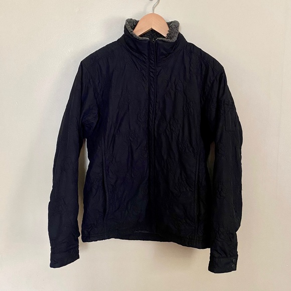 Columbia Black Embroidered Floral Jacket Womens Size Medium - Picture 2 of 8